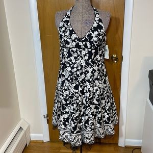Speechless NWT Juniors 11 Black and White Halter Dress Tulle and Sequins